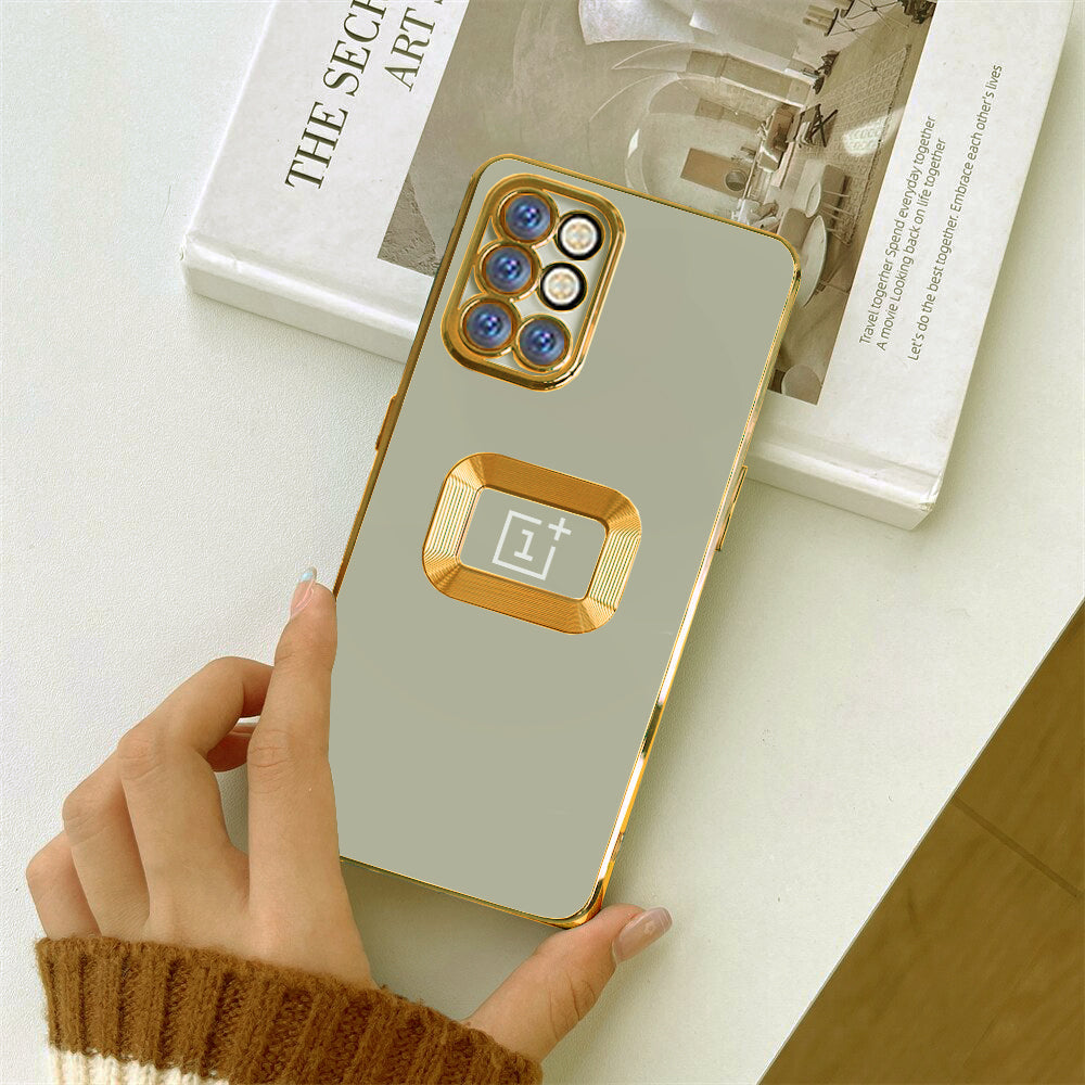Premium Electroplated Luxury Square Silicon Clear Logo Cut Camera Protection Back Case Cover For Oneplus 8T