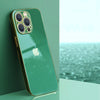 Electroplated Golden Edges Glossy Glass Back Case For iPhone 11 pro