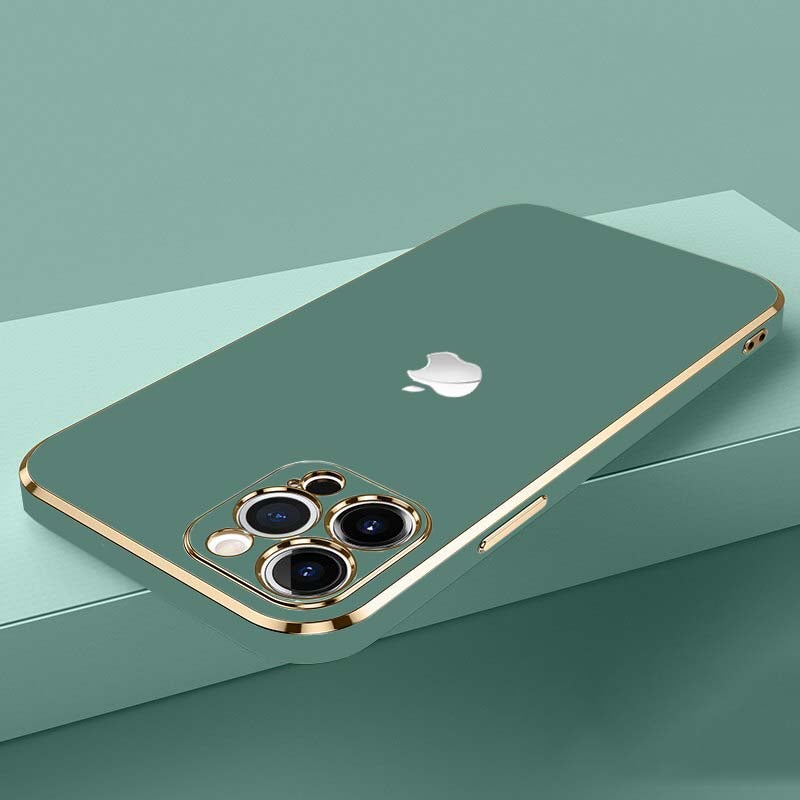 New Luxurious Glass Back Case With Golden Edges For iPhone 11 Pro - planetcartonline