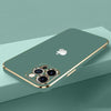 New Luxurious Glass Back Case With Golden Edges For iPhone 12 Pro