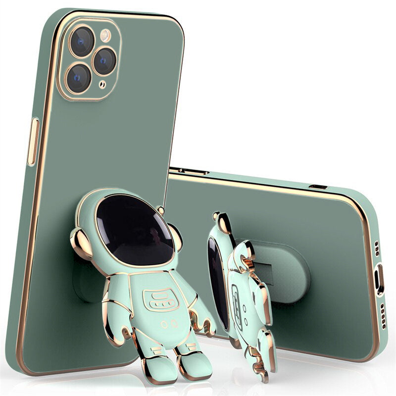 Astronaut Luxurious Gold Edge Back Case For iPhone 12 Pro