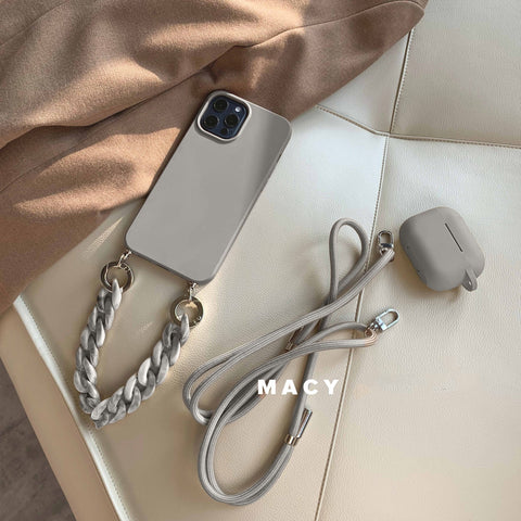 Premium Silicone Crossbody Detachable Straps Lanyard Girlish Case for Apple iPhone 13 Pro Max