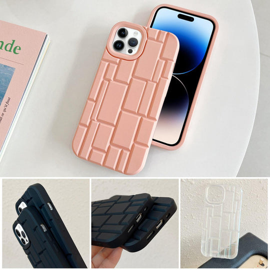 3D Silicone High Elastic line stripe design Case For iPhone 13 Pro Max