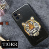 Santa Barbara Savana Series Tiger Emboidery Genuine Leather Case For iPhone 13