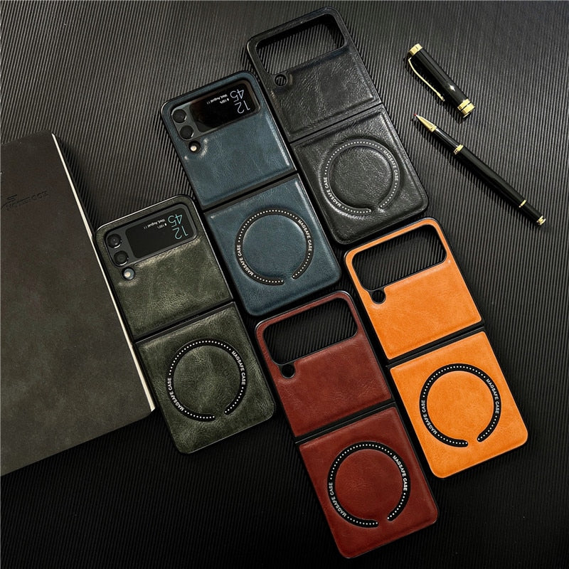 Premium Designer Leather Case for Samsung Z Flip 3 