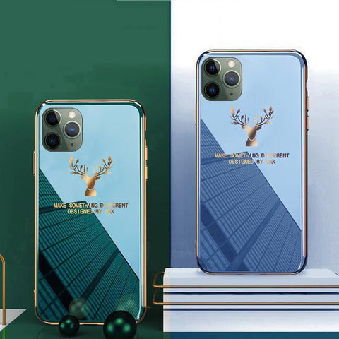 Gradient Deer Glass Back Case For iPhone 11 Pro
