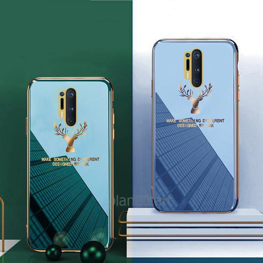 Luxury Electroplated Glass Case With Golden Edges For OnePlus 8 Pro