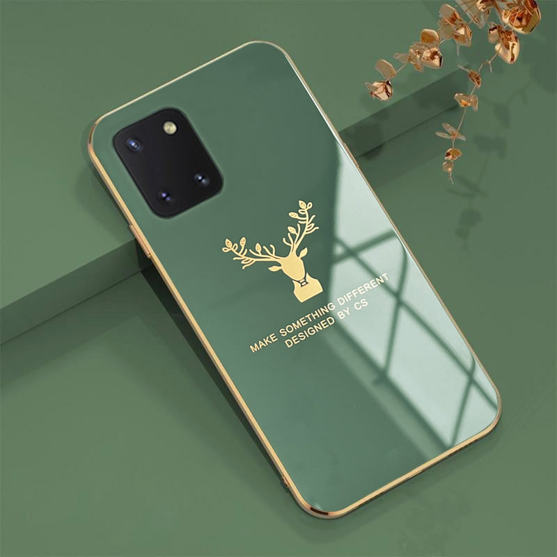 Luxurious Gold Edge Glass Back Case For Samsung Galaxy Note 10 Lite
