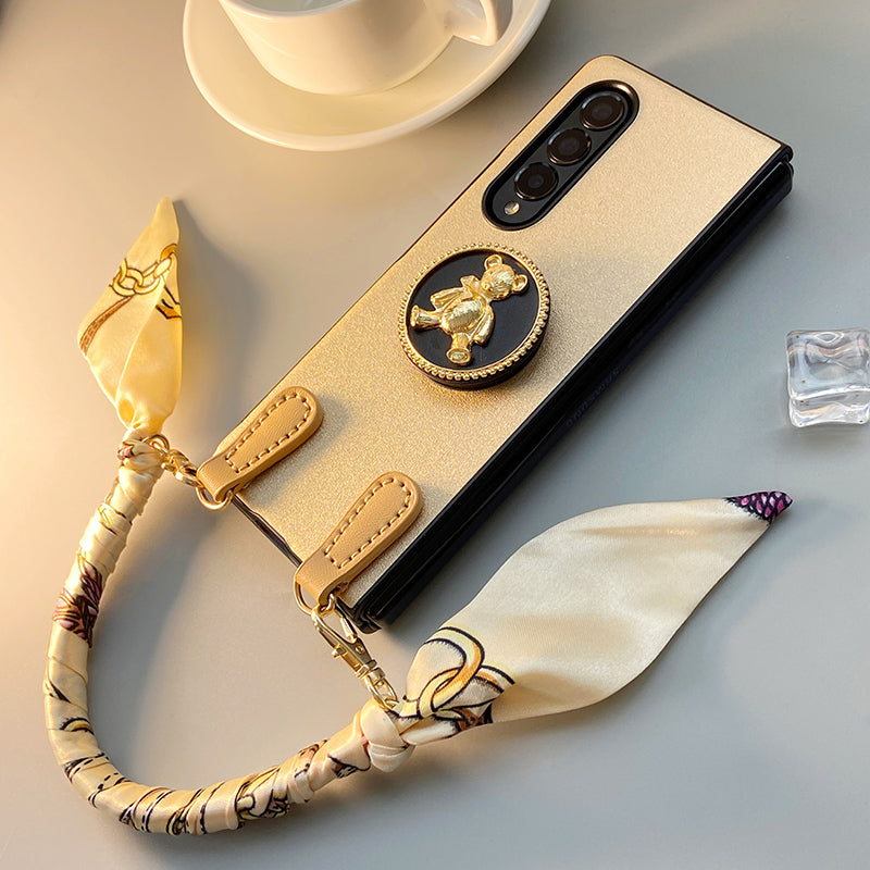 Fashion Bracelet Chain Bear Holder Phone case For Samsung Galaxy Z