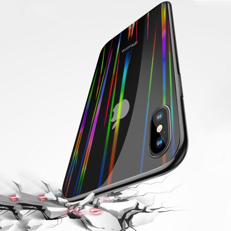 Baseus Ultra Thin Rainbow Aurora Transparent Glass Case For Iphone X/XS - Planetcart