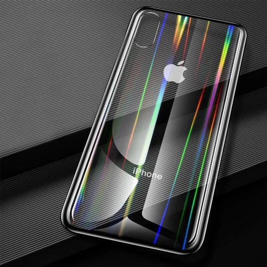 Baseus Ultra Thin Rainbow Aurora Transparent Glass Case For Iphone X/XS - Planetcart