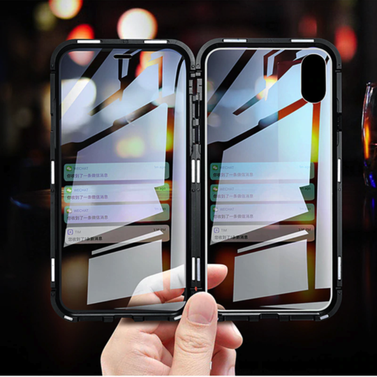 Electronic Auto Fit Front +Back Glass Magnetic Case [ Non Sensor Working ] For iPhone XS Max - Planetcart