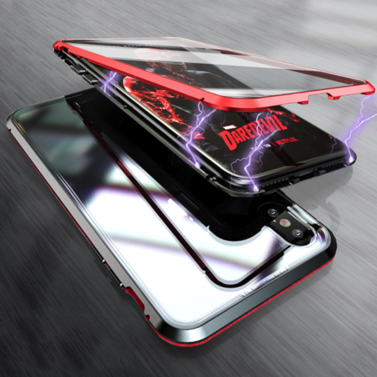 Electronic Auto Fit Front +Back Glass Magnetic Case [ Non Sensor Working ] For iPhone XS Max - Planetcart