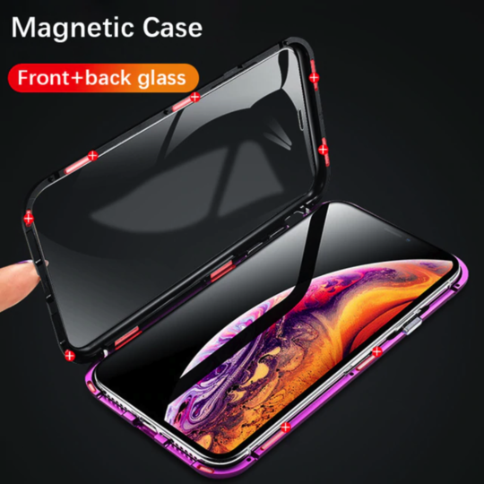 Electronic Auto Fit Front +Back Glass Magnetic Case [ Non Sensor Working ] For iPhone XS Max - Planetcart