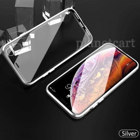 Electronic Auto-Fit (Front+ Back) Glass Magnetic Case For iPhone 11 Pro