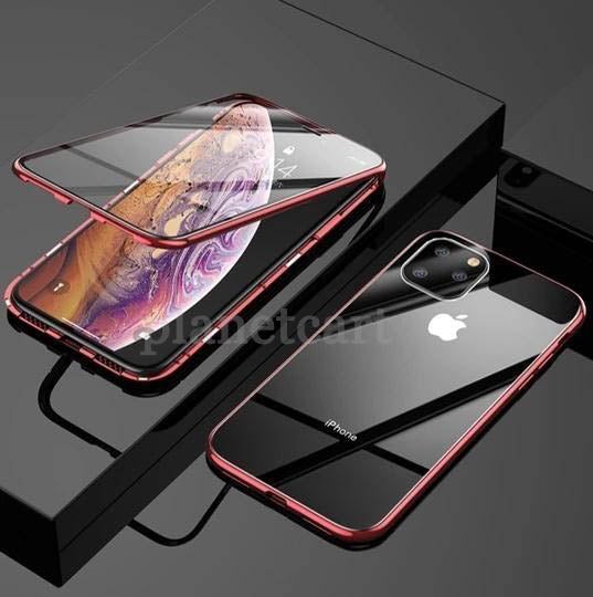 Electronic Auto-Fit (Front+ Back) Glass Magnetic Case For iPhone 11