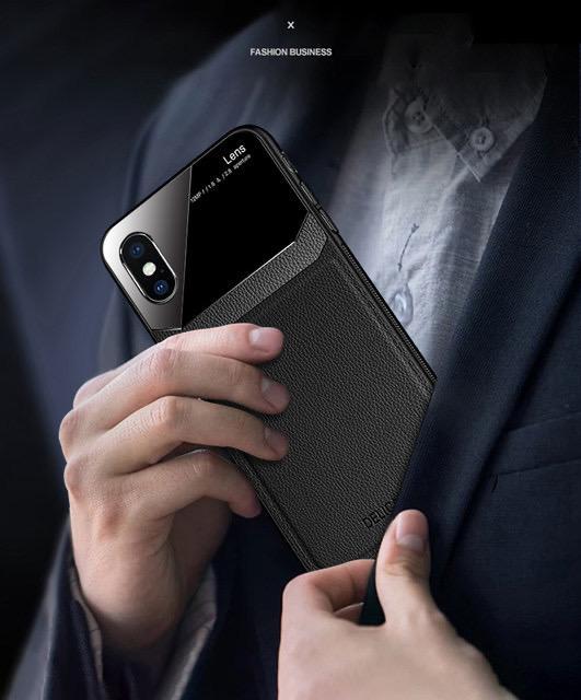 Joyroom Slim Sleek Leather Glass Card Holder Case For iPhone X/Xs - Planetcart