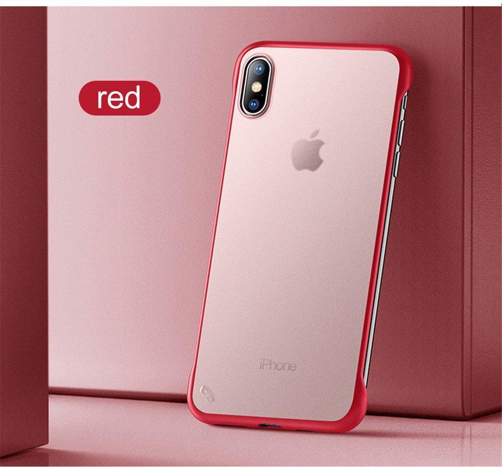 Acrylic Glass Carbon Invisible Ring Holder Phone Cover for iPhone XS Max  (6.5 inch) - Charm Red - Back Cover - Guuds | Iphone transparent case,  Apple iphone case, Iphone cases