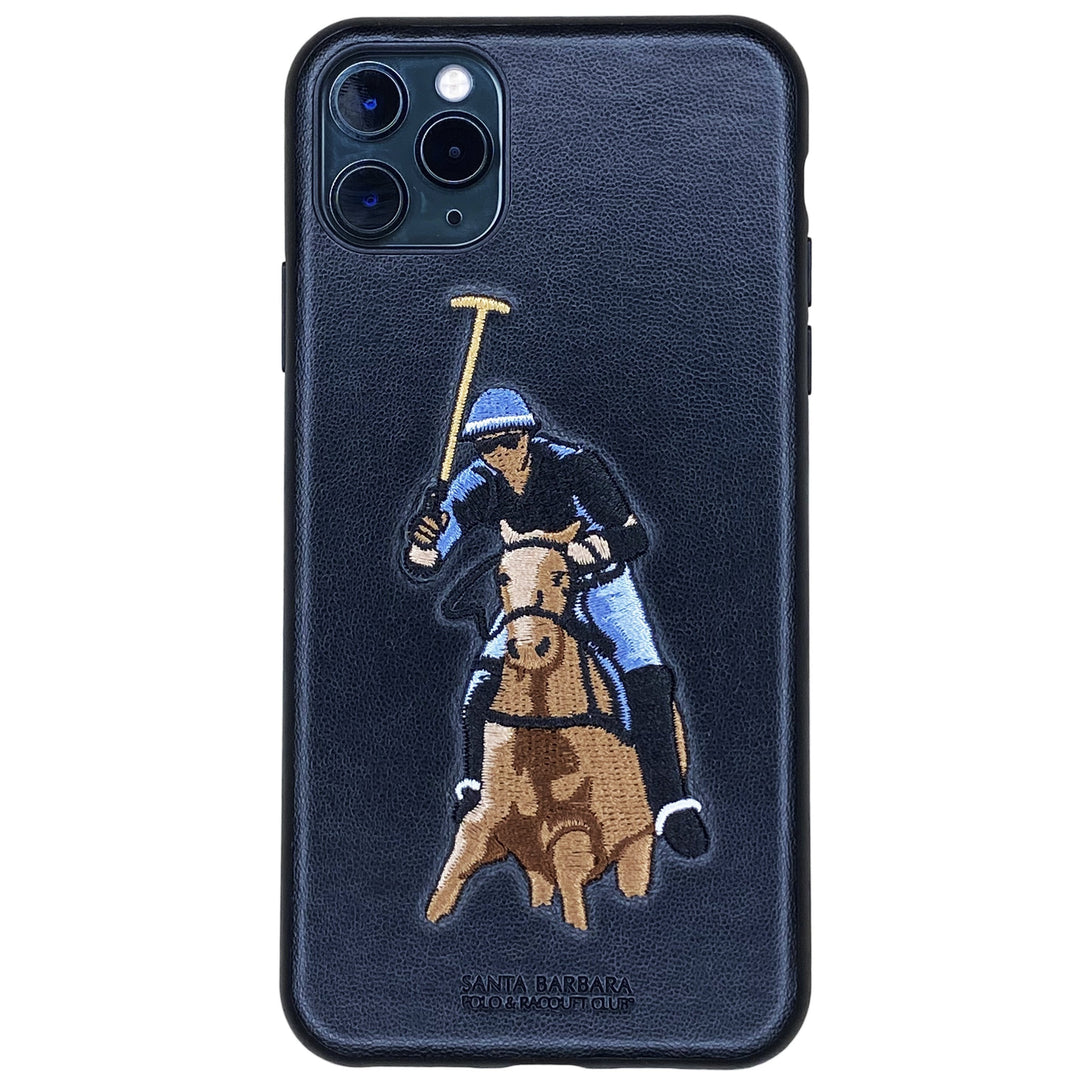 Santa Barbara Jockey Genuine Leather Case For iPhone 11 Pro Black - Planetcart