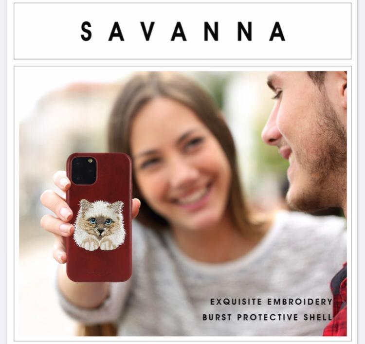 Santa Barbara Savana Genuine Leather Case for iPhone 11 Pro Max Cat - Planetcart