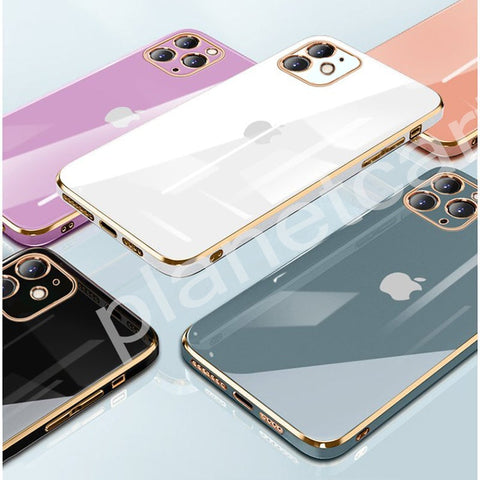 The Luxurious Glass Back Case With Golden Edges For iPhone 12 Pro Max