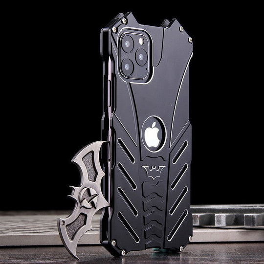 Batman Premium Luxury Metal Phone Case with Bat Stand for iPhone 14 Pro Max