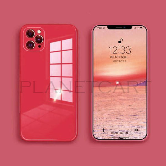 Special Edition Glossy Silicone Soft Edge Back Case with Camera Protection For iPhone 12 Pro Max