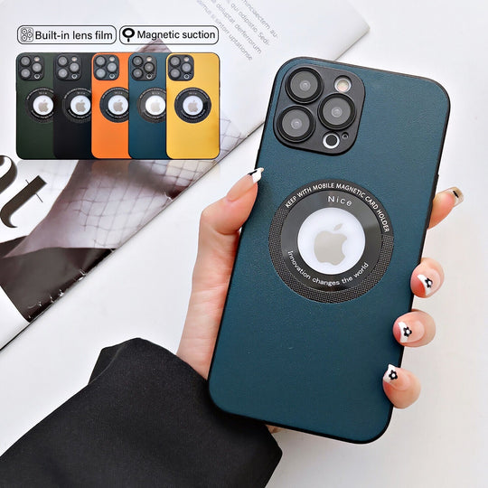 High End luxury Leather Look Magnetic Silicon Case For iPhone 14 Plus