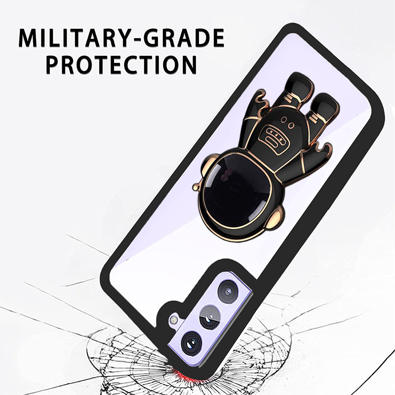 Astronaut Luxury Metal Camera Protection Shockproof Armor Case For Samsung S21 FE