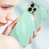 Electroplated Golden Edges Glossy Glass Back Case For iPhone 13 Pro