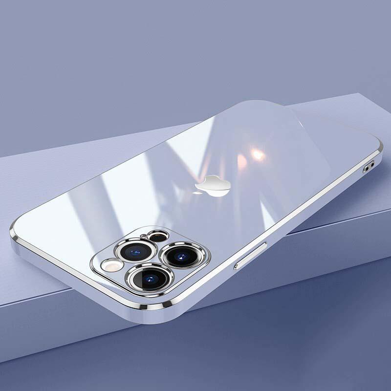 New Luxurious Glass Back Case With Golden Edges For iPhone 12 Pro Max - planetcartonline
