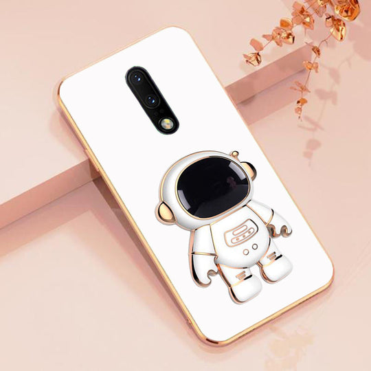 Astronaut Luxurious Gold Edge Back Case For Oneplus 7