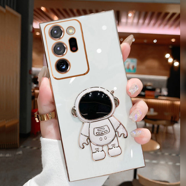 Cute Note 20 Ultra Case Astronaut Luxurious Gold Edge Back Case