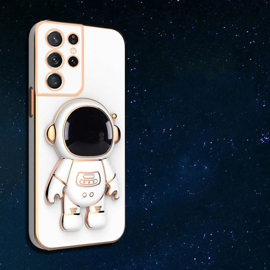 Astronaut Luxurious Gold Edge Back Case For Samsung Galaxy S21 Ultra