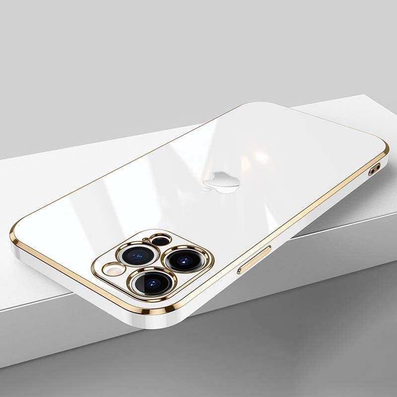New Luxurious Glass Back Case With Golden Edges For iPhone 11 Pro - planetcartonline